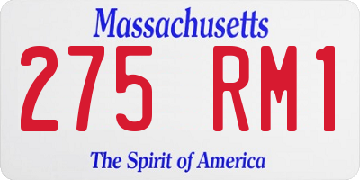 MA license plate 275RM1