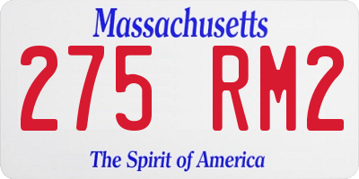 MA license plate 275RM2