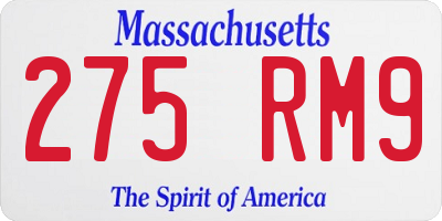 MA license plate 275RM9