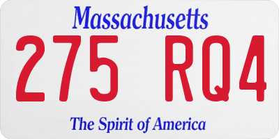 MA license plate 275RQ4