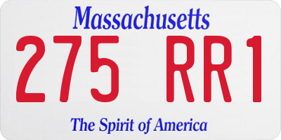 MA license plate 275RR1