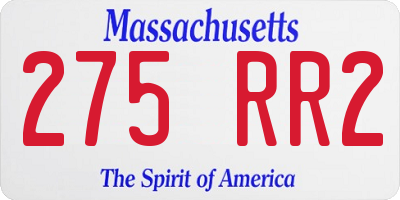 MA license plate 275RR2