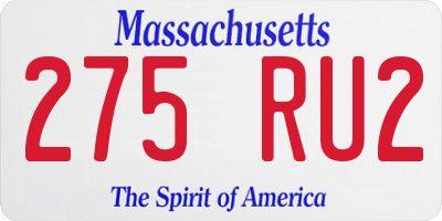 MA license plate 275RU2