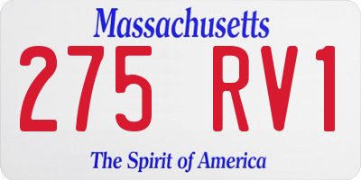 MA license plate 275RV1