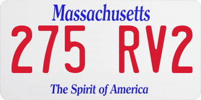 MA license plate 275RV2