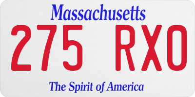MA license plate 275RX0
