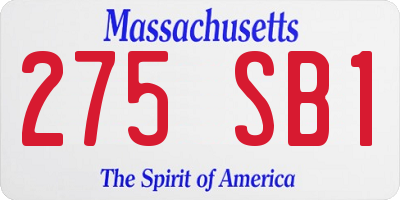 MA license plate 275SB1