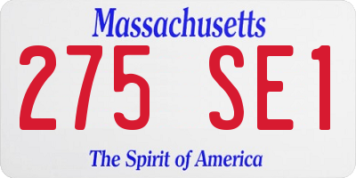 MA license plate 275SE1