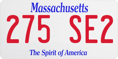 MA license plate 275SE2