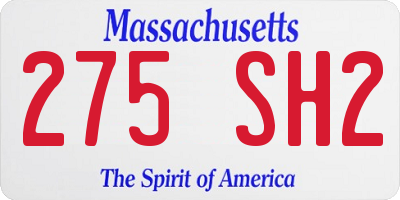 MA license plate 275SH2