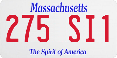 MA license plate 275SI1