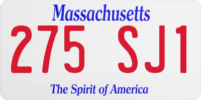 MA license plate 275SJ1