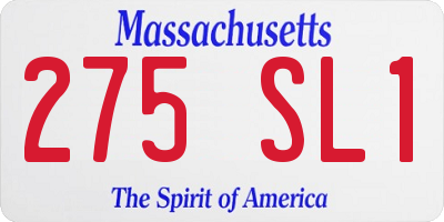 MA license plate 275SL1