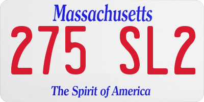 MA license plate 275SL2