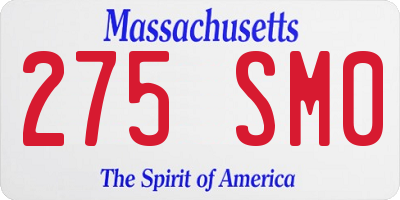 MA license plate 275SM0