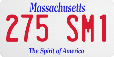 MA license plate 275SM1