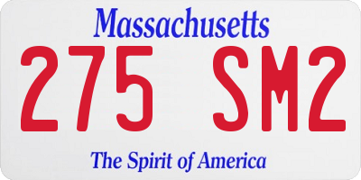 MA license plate 275SM2