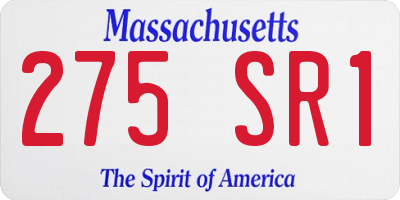 MA license plate 275SR1