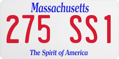 MA license plate 275SS1