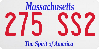 MA license plate 275SS2