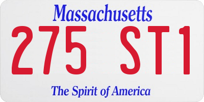 MA license plate 275ST1