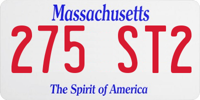 MA license plate 275ST2