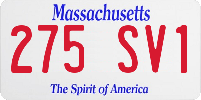 MA license plate 275SV1