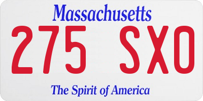 MA license plate 275SX0