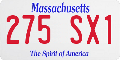 MA license plate 275SX1