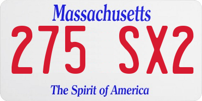 MA license plate 275SX2