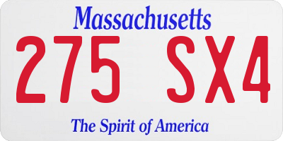 MA license plate 275SX4
