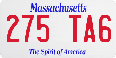 MA license plate 275TA6