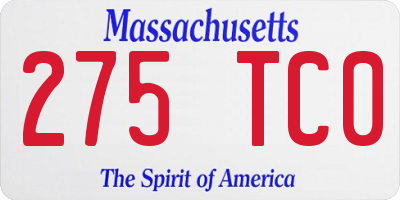MA license plate 275TC0