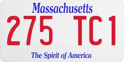 MA license plate 275TC1