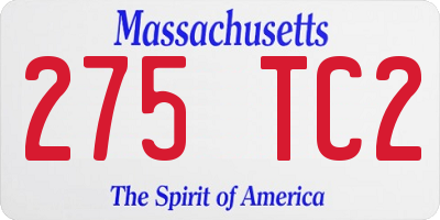 MA license plate 275TC2