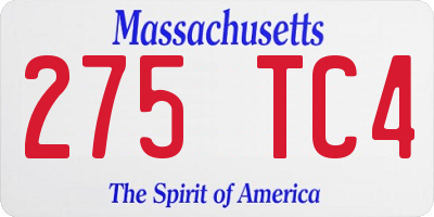 MA license plate 275TC4