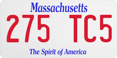 MA license plate 275TC5