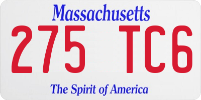 MA license plate 275TC6