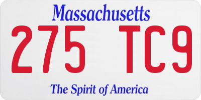 MA license plate 275TC9