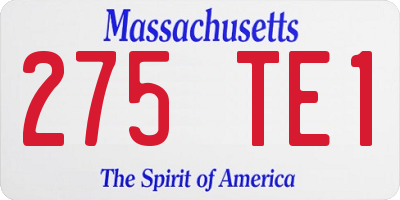MA license plate 275TE1