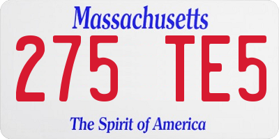 MA license plate 275TE5