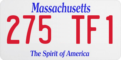 MA license plate 275TF1