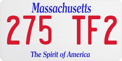 MA license plate 275TF2