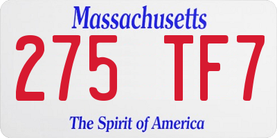 MA license plate 275TF7