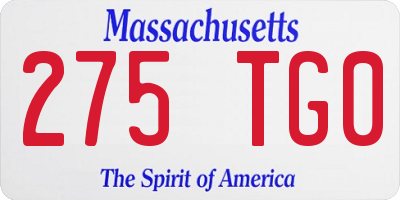 MA license plate 275TG0