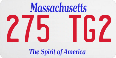 MA license plate 275TG2