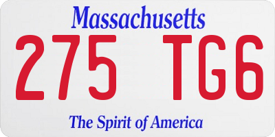 MA license plate 275TG6