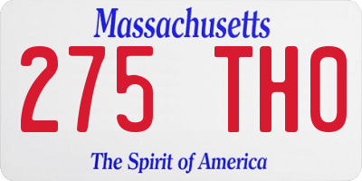 MA license plate 275TH0