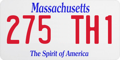 MA license plate 275TH1