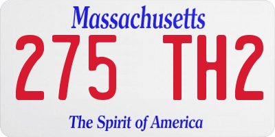 MA license plate 275TH2